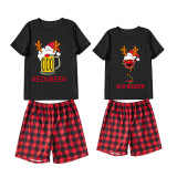 Christmas Couple Pajamas Matching Sets Man Reinbeer & Women Winedeer Adult Loungwear Short Pajamas Set