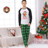 Christmas Couple Pajamas Matching Sets Sweet Gingerbread Man Adult Loungwear Green Pajamas Set
