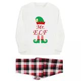 Christmas Couple Pajamas Matching Sets Mr & Mrs ELF Adult Loungwear White Pajamas Set