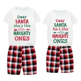Christmas Couple Pajamas Matching Sets Dear Santa She's & He's The Naughty Ones Adult Loungwear Short Pajamas Set