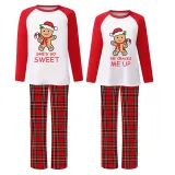 Christmas Couple Pajamas Matching Sets Sweet Gingerbread Man Adult Loungwear Green Pajamas Set