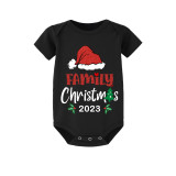 Christmas Matching Family Pajamas 2023 Family Christmas Hat Black Pajamas Set