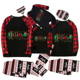 Christmas Matching Family Pajamas Believe String Light Black Reindeer Pants Pajamas Set