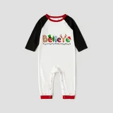 Christmas Matching Family Pajamas Believe Gingerbread Man Gray Reindeer Pants Pajamas Set