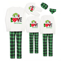 Christmas Matching Family Pajamas Love Christmas Green Pajamas Set