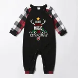 Christmas Matching Family Pajamas Believe In The Magic Of Christmas Black White Plaids Pajamas Set