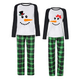 Christmas Couple Pajamas Matching Sets Man Hat & Women Bow Tie Snowman Adult Loungwear Red Pajamas Set