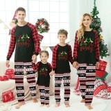 Christmas Matching Family Pajamas Snowflake Love My Family Black Reindeer Pants Pajamas Set