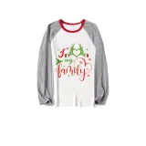 Christmas Matching Family Pajamas Snowflake Love My Family Gray Reindeer Pants Pajamas Set