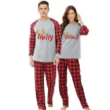 Christmas Couple Pajamas Matching Sets Deer Merry Christmas Adult Loungwear Gray Pajamas Set