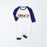 Christmas Matching Family Pajamas Believe String Light Blue Pajamas Set