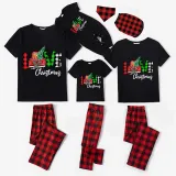 Christmas Matching Family Pajamas Love Christmas Trucks Black Pajamas Set