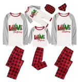 Christmas Matching Family Pajamas Love Christmas Trucks Red Pajamas Set