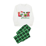 Christmas Matching Family Pajamas Love Snowman Christmas Green Pajamas Set