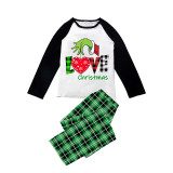 Christmas Matching Family Pajamas Love Christmas Green Pajamas Set