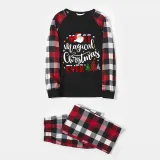 Christmas Matching Family Pajamas Magical Christmas Tree Black White Plaids Pajamas Set