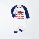 Christmas Matching Family Pajamas Believe Christmas Tree Blue Pajamas Set