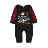 Christmas Matching Family Pajamas Magical Christmas Tree Black Reindeer Pants Pajamas Set