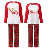 Christmas Couple Pajamas Matching Sets Deer Merry Christmas Adult Loungwear Green Pajamas Set