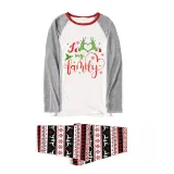 Christmas Matching Family Pajamas Snowflake Love My Family Gray Reindeer Pants Pajamas Set