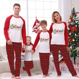 Christmas Matching Family Pajamas Believe String Light Red Pajamas Set