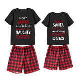 Christmas Couple Pajamas Matching Sets Dear Santa She's & He's The Naughty Ones Adult Loungwear Short Pajamas Set