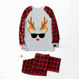 Christmas Couple Pajamas Matching Sets Deer Reindeer Adult Loungwear Gray Pajamas Set