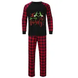 Christmas Matching Family Pajamas Snowflake Love My Family Black Pajamas Set