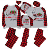 Christmas Matching Family Pajamas Believe Christmas Tree Gray Pajamas Set