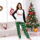 Christmas Couple Pajamas Matching Sets Deer Merry Christmas Adult Loungwear Green Pajamas Set