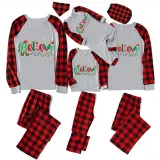 Christmas Matching Family Pajamas Believe String Light Gray Pajamas Set