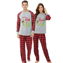 Christmas Couple Pajamas Matching Sets I am The King & Queen Elf Adult Loungwear White Pajamas Set
