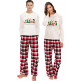 Christmas Couple Pajamas Matching Sets Christmas Jeaus Adult Loungwear White Pajamas Set