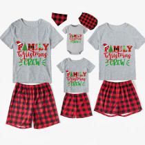 Christmas Matching Family Pajamas Family Christmas Hat Crew Short Pajamas Set