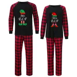 Christmas Couple Pajamas Matching Sets Mr & Mrs ELF Adult Loungwear White Pajamas Set