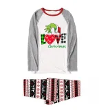 Christmas Matching Family Pajamas Love Christmas Gray Reindeer Pants Pajamas Set