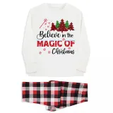 Christmas Matching Family Pajamas Believe Christmas Tree Red Pajamas Set