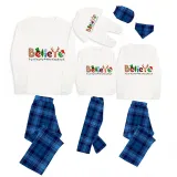 Christmas Matching Family Pajamas Believe String Light Blue Pajamas Set