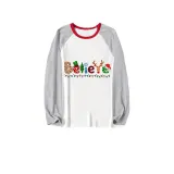 Christmas Matching Family Pajamas Believe Gingerbread Man Red Pajamas Set
