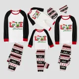 Christmas Matching Family Pajamas Love Snowman Christmas Gray Reindeer Pants Pajamas Set