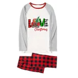 Christmas Matching Family Pajamas Love Christmas Trucks Red Pajamas Set