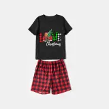 Christmas Matching Family Pajamas Love Christmas Trucks Black Pajamas Set