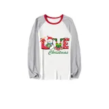 Christmas Matching Family Pajamas Love Snowman Christmas Red Pajamas Set