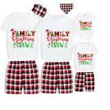 Christmas Matching Family Pajamas Family Christmas Hat Crew Short Pajamas Set
