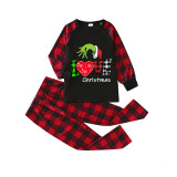 Christmas Matching Family Pajamas Love Christmas Black Pajamas Set