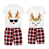 Christmas Couple Pajamas Matching Sets Deer Reindeer Adult Loungwear Short Pajamas Set