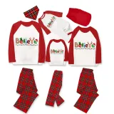 Christmas Matching Family Pajamas Believe Gingerbread Man Red Pajamas Set