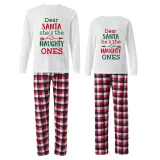 Christmas Couple Pajamas Matching Sets Dear Santa She's & He's The Naughty Ones Adult Loungwear White Pajamas Set