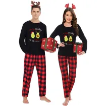 Christmas Couple Pajamas Matching Sets Merry Christmas To My Other Half Adult Loungwear Black Pajamas Set