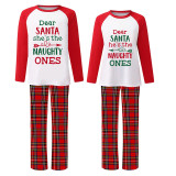 Christmas Couple Pajamas Matching Sets Dear Santa She's & He's The Naughty Ones Adult Loungwear Red Pajamas Set